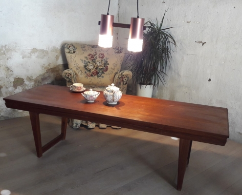 teak salontafel met uittrek