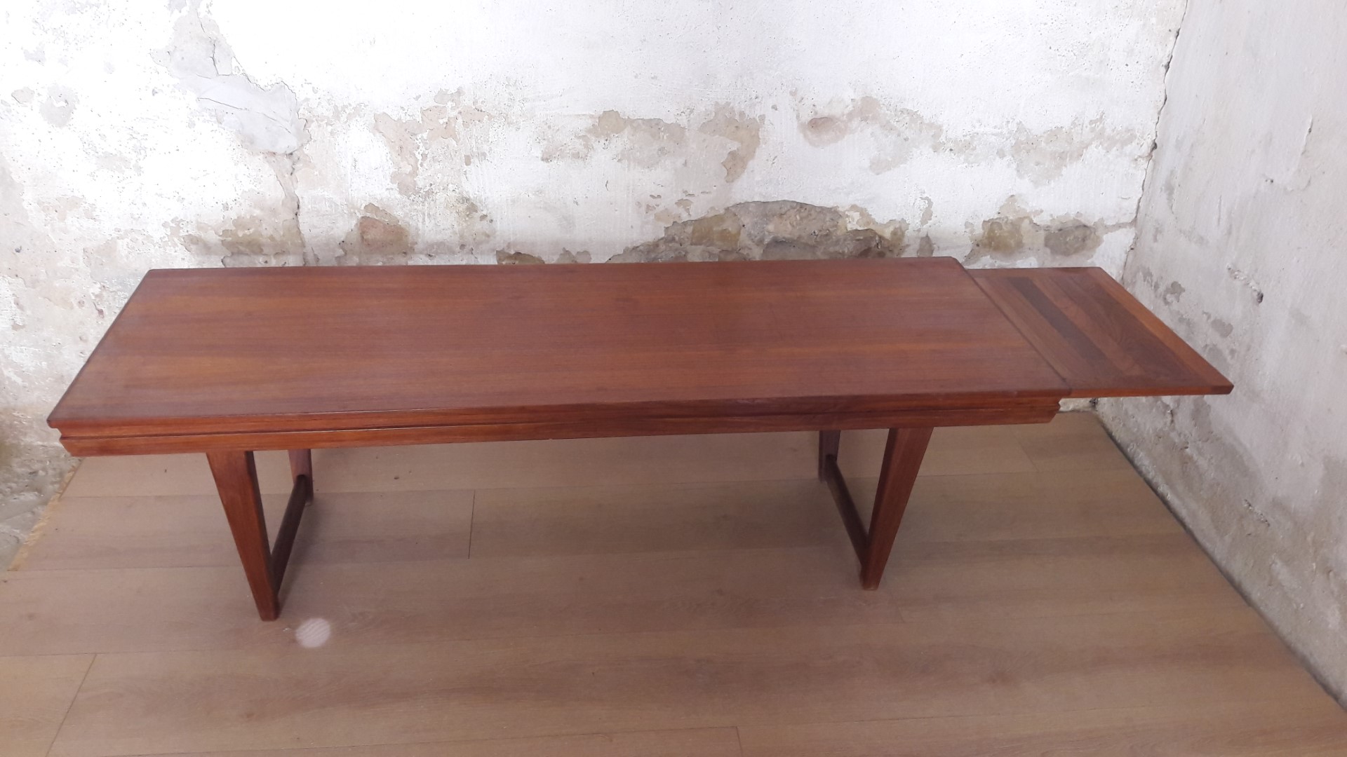 teak salontafel met uittrek