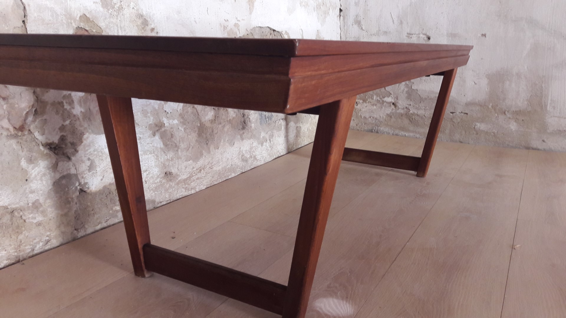 teak salontafel met uittrek