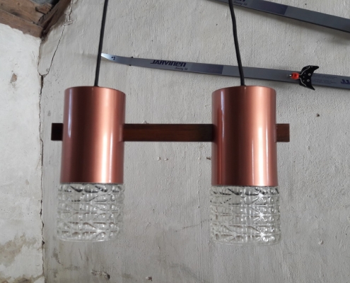 2 cylinderlamp koper met glas